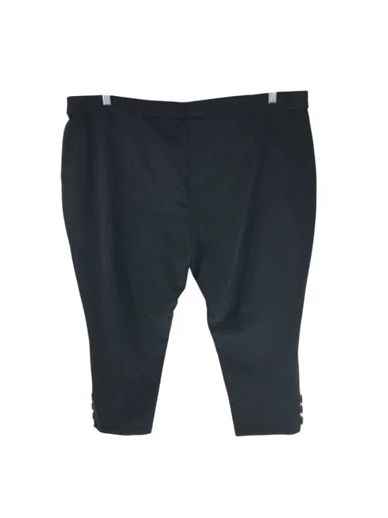 Susan Graver Petite Weekend Premium Stretch Crop Leggings Pull On Black 3XP - Picture 3 of 6